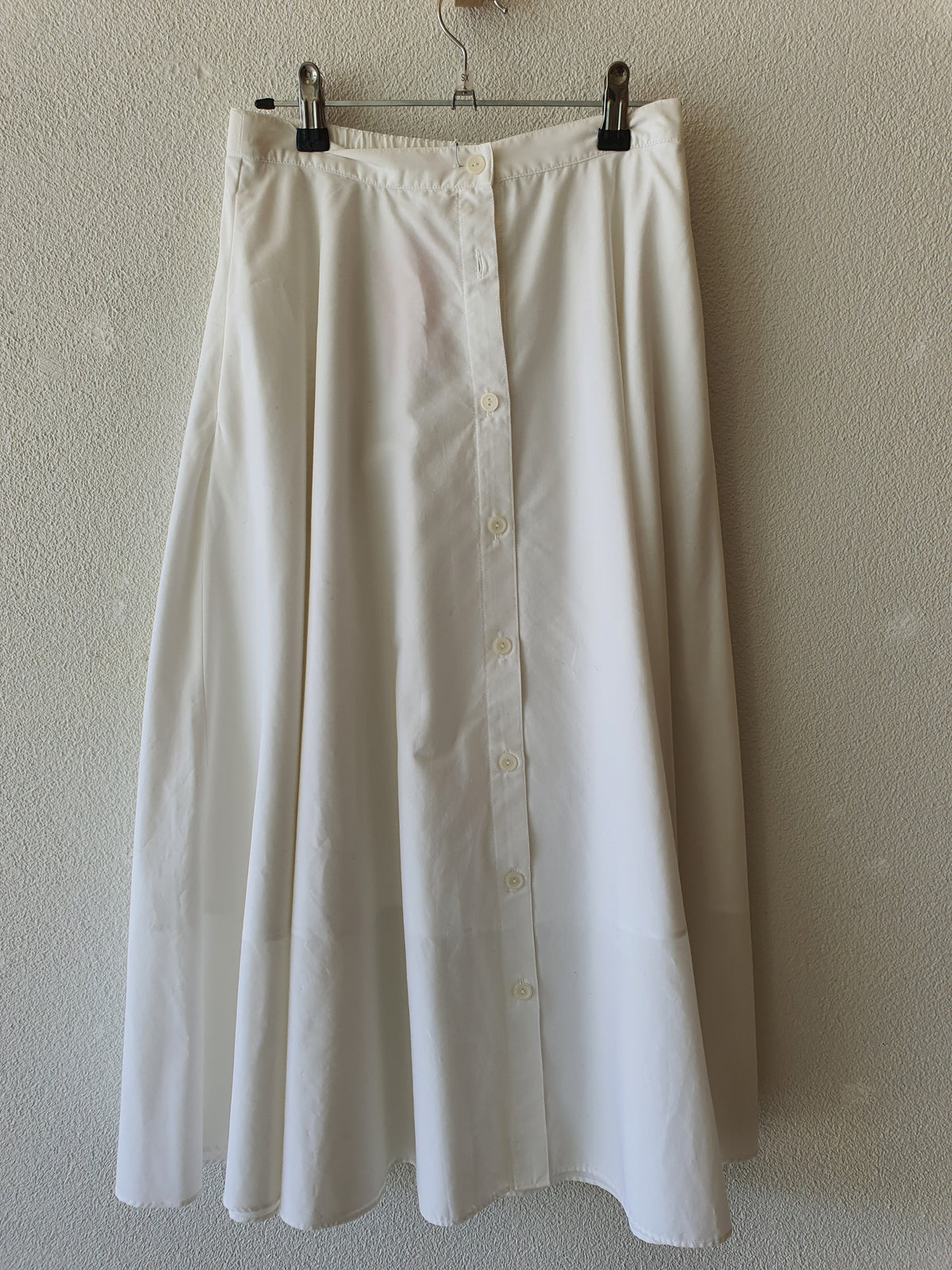 Uniqlo cotton polyester white button skirt 8