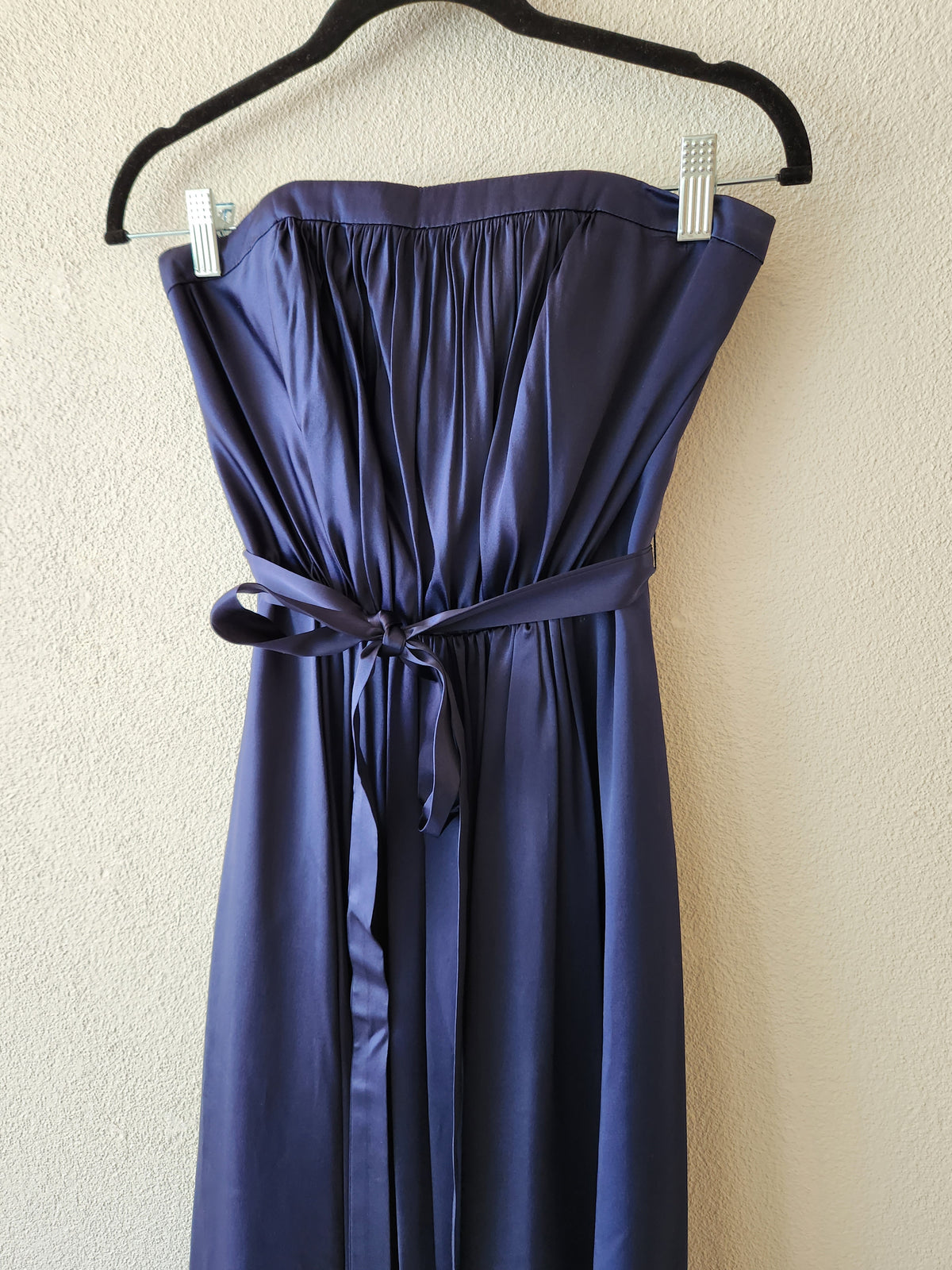 Melissa sweet Navy blue strapless gown 2