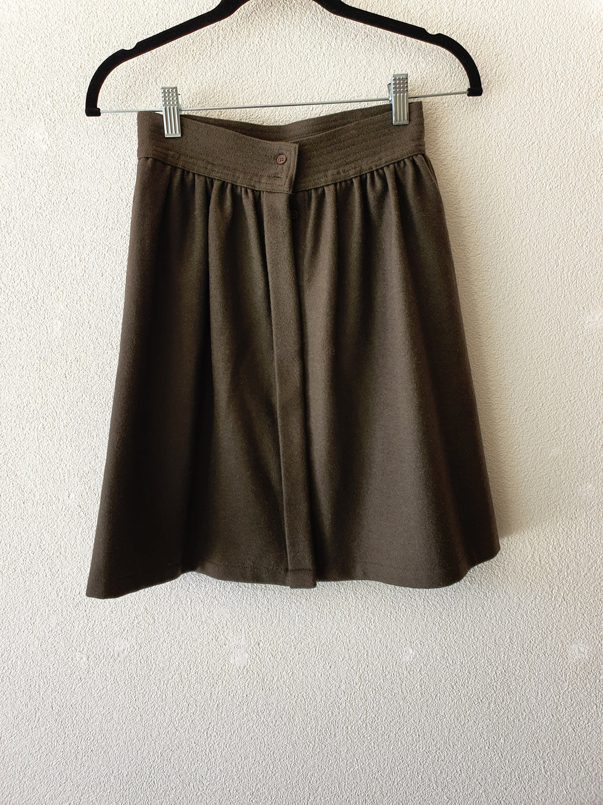 Storm Moss Green Mini Skirt, Wool 6