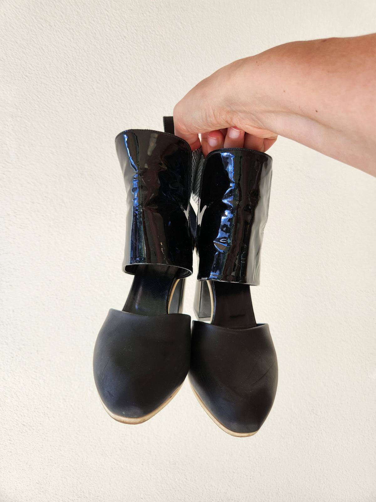 Beau Coops Black leather heels silver detail Footwear 37