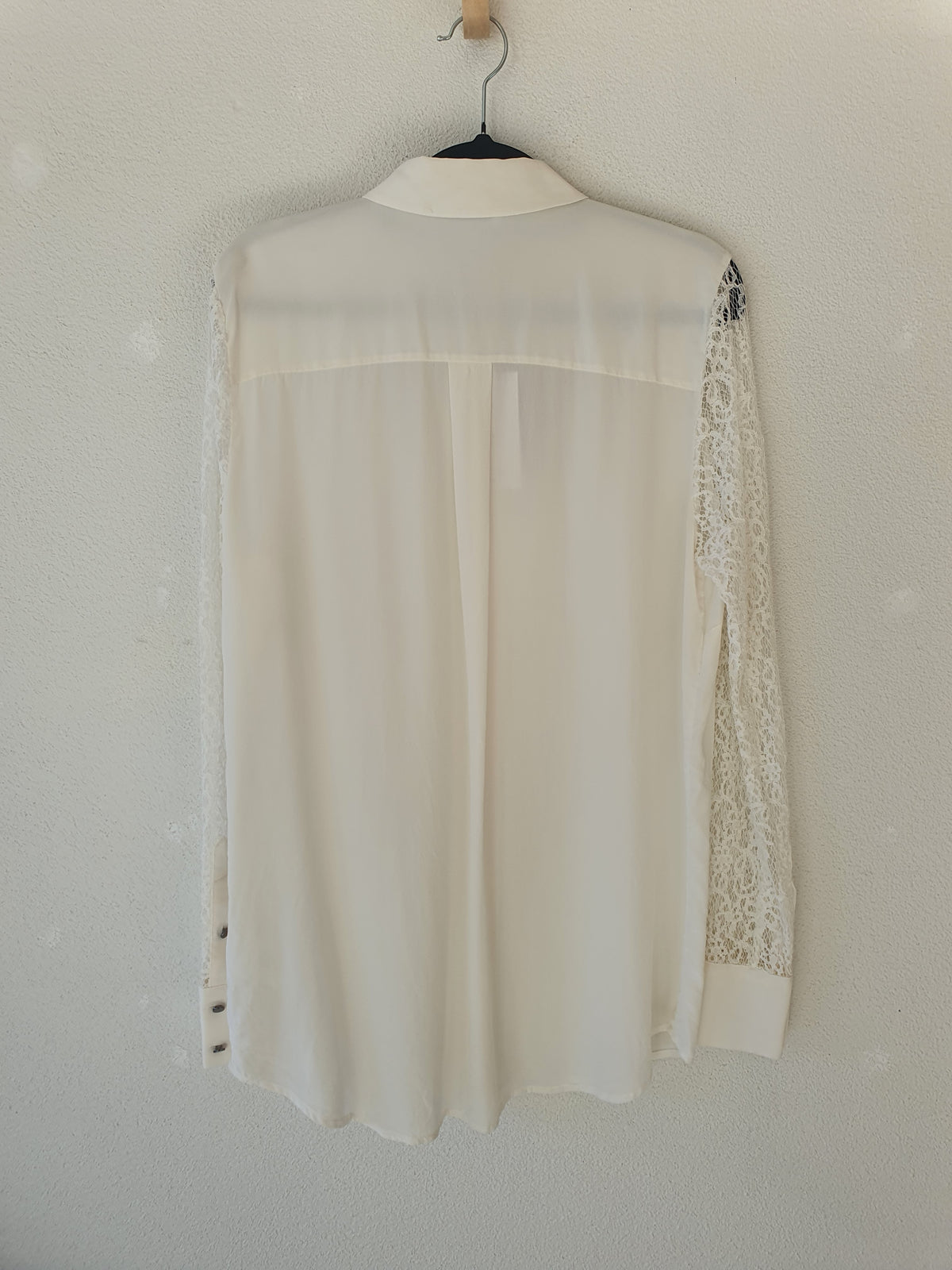 Witchery Silk Blouse, Lace Detail 10