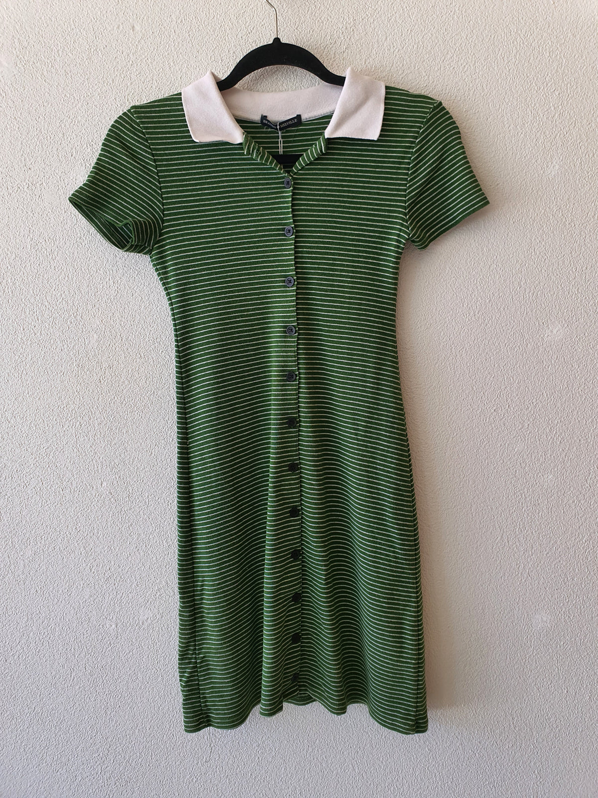 Brandy Melville Green &amp; White Stripe Dress Dress 6
