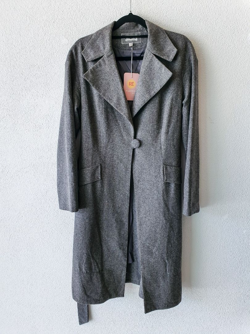 Grey wool lined dress coat Jacket S