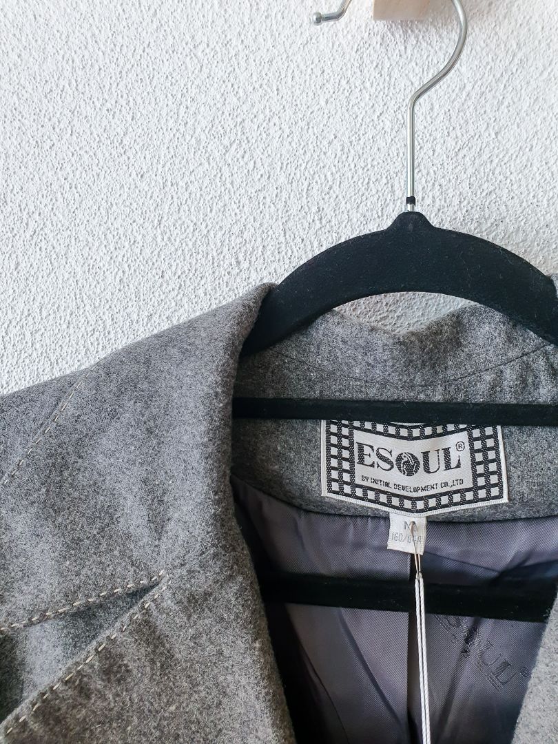 Grey wool lined dress coat Jacket S