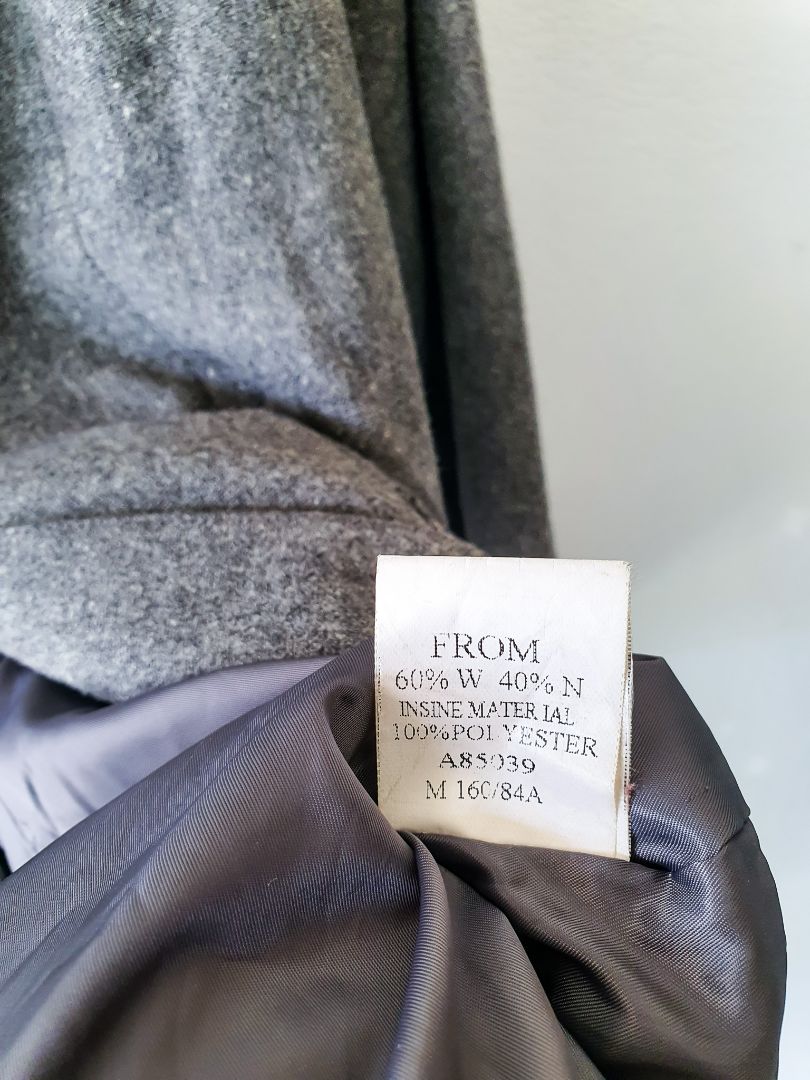 Grey wool lined dress coat Jacket S