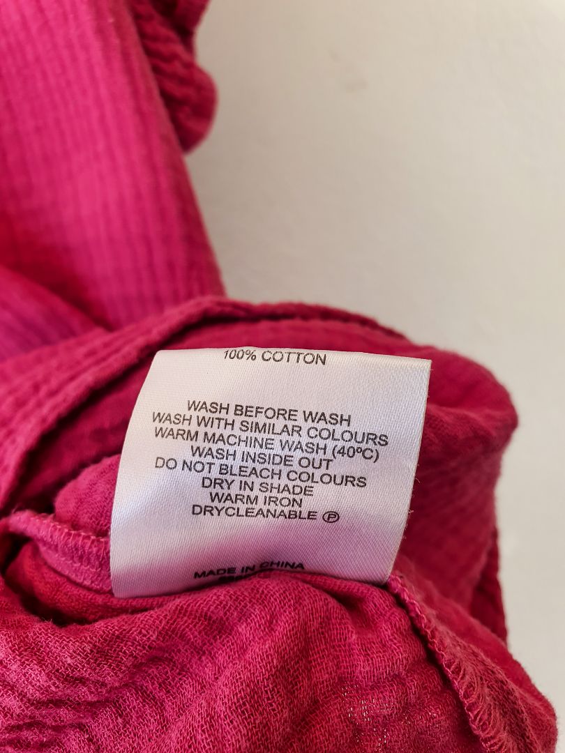 Zest Waffle Top, Pink Cotton M