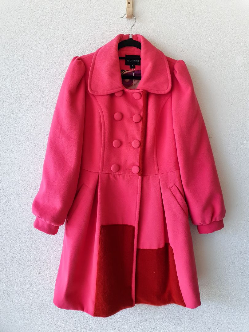 Augustine Wool Blend Coat, Pink S