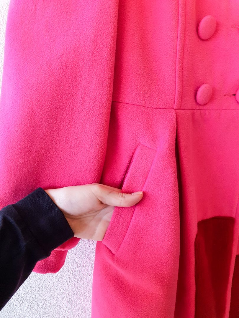 Augustine Wool Blend Coat, Pink S