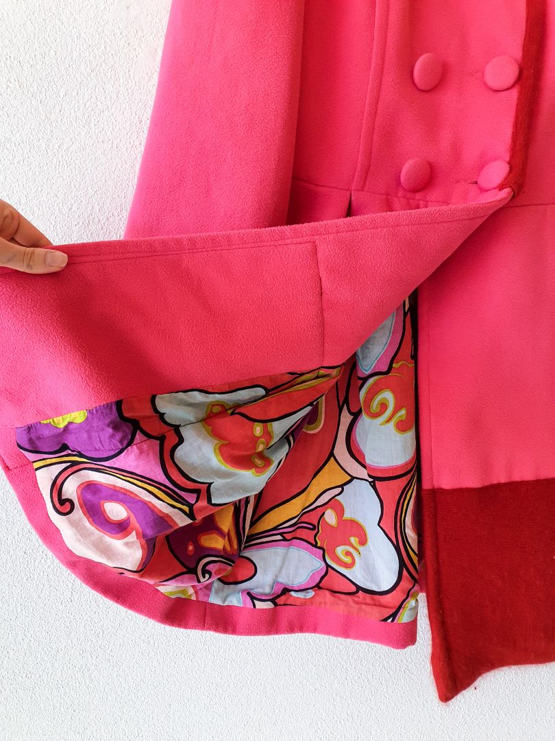 Augustine Wool Blend Coat, Pink S