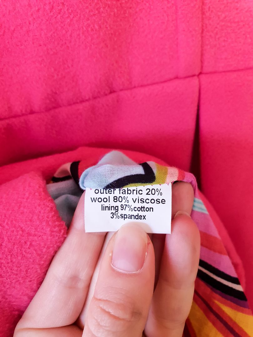 Augustine Wool Blend Coat, Pink S