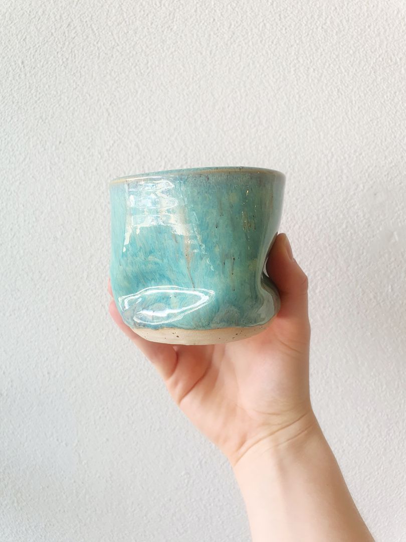 KR Ceramics Blue Pinch Tumbler