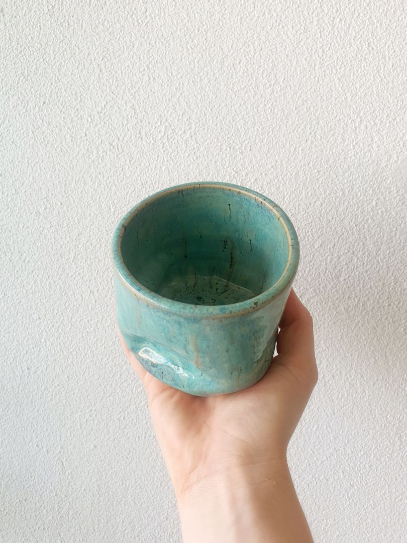 KR Ceramics Blue Pinch Tumbler