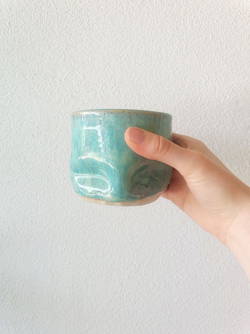 KR Ceramics Blue Pinch Tumbler