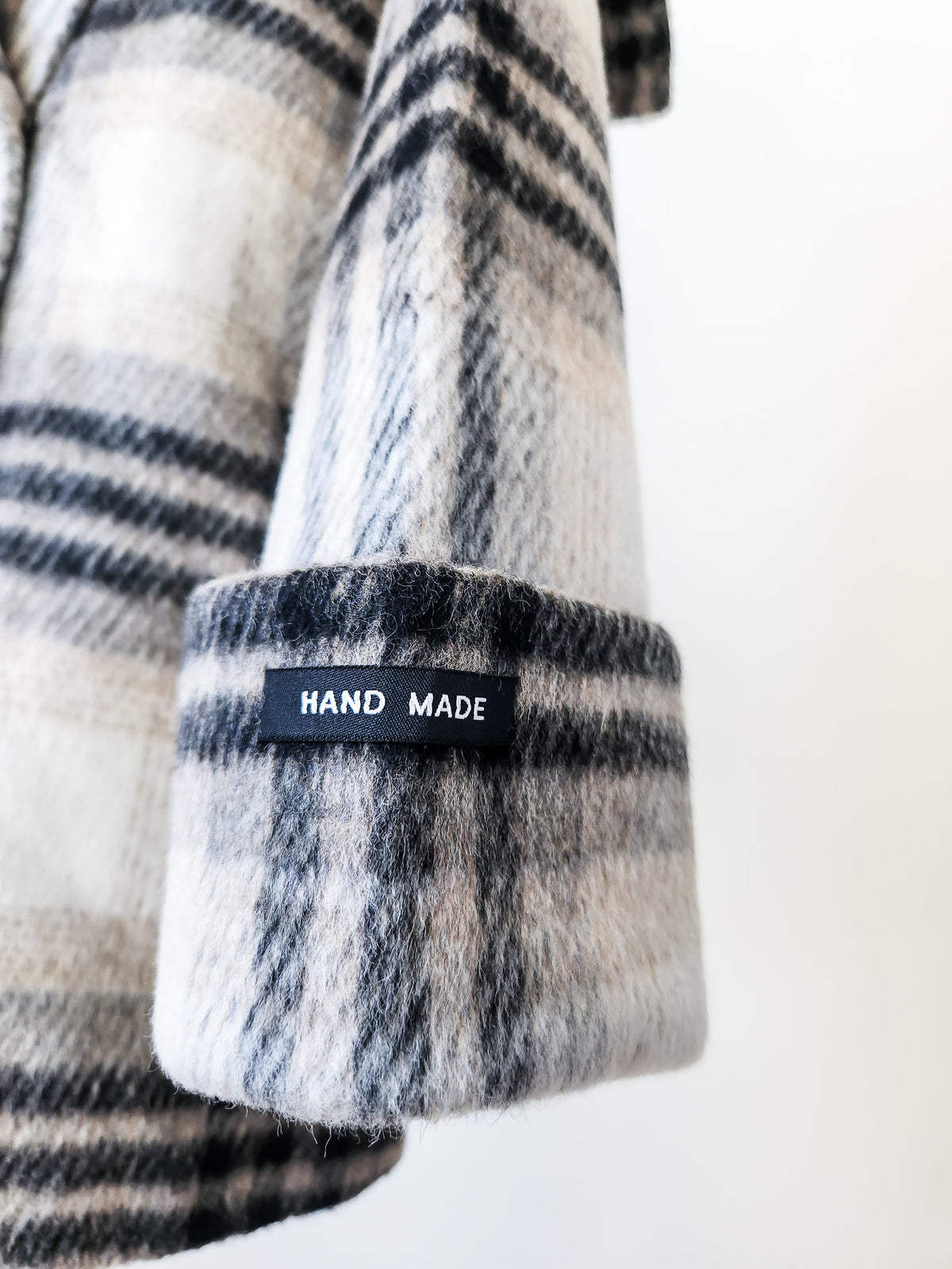 Cropped Plaid Sailor Collar Coat
