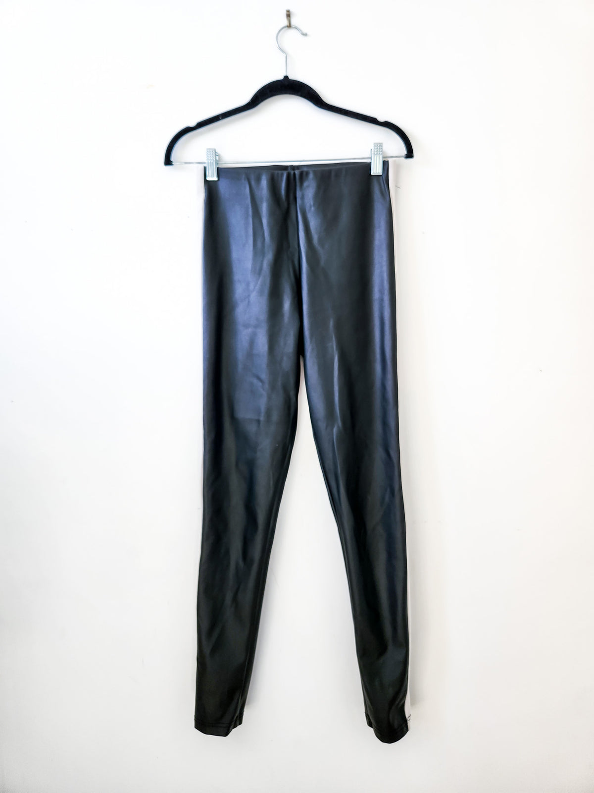 Faux Leather Stripe Leggings