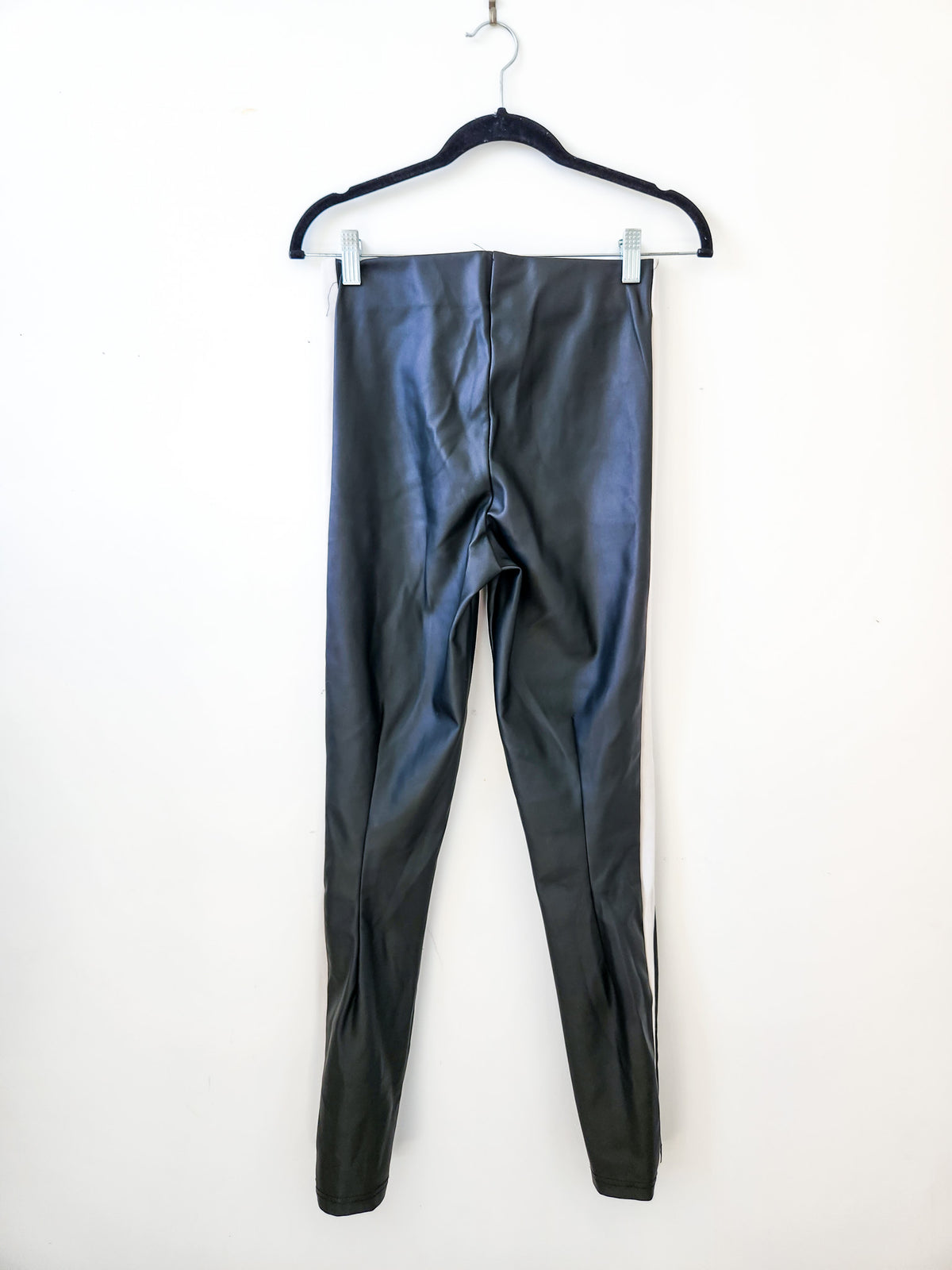 Faux Leather Stripe Leggings