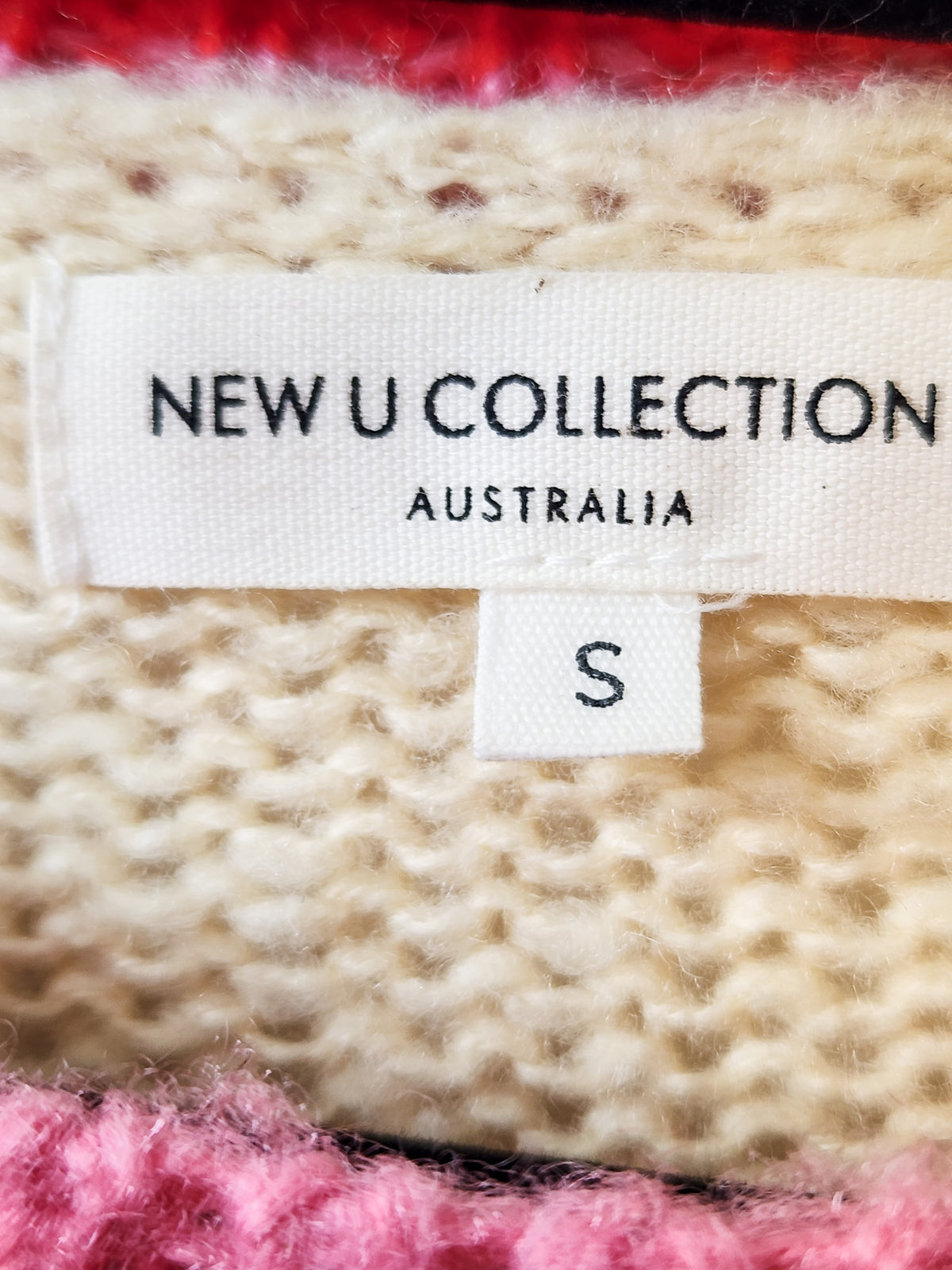 New U Cream Floral Knit S