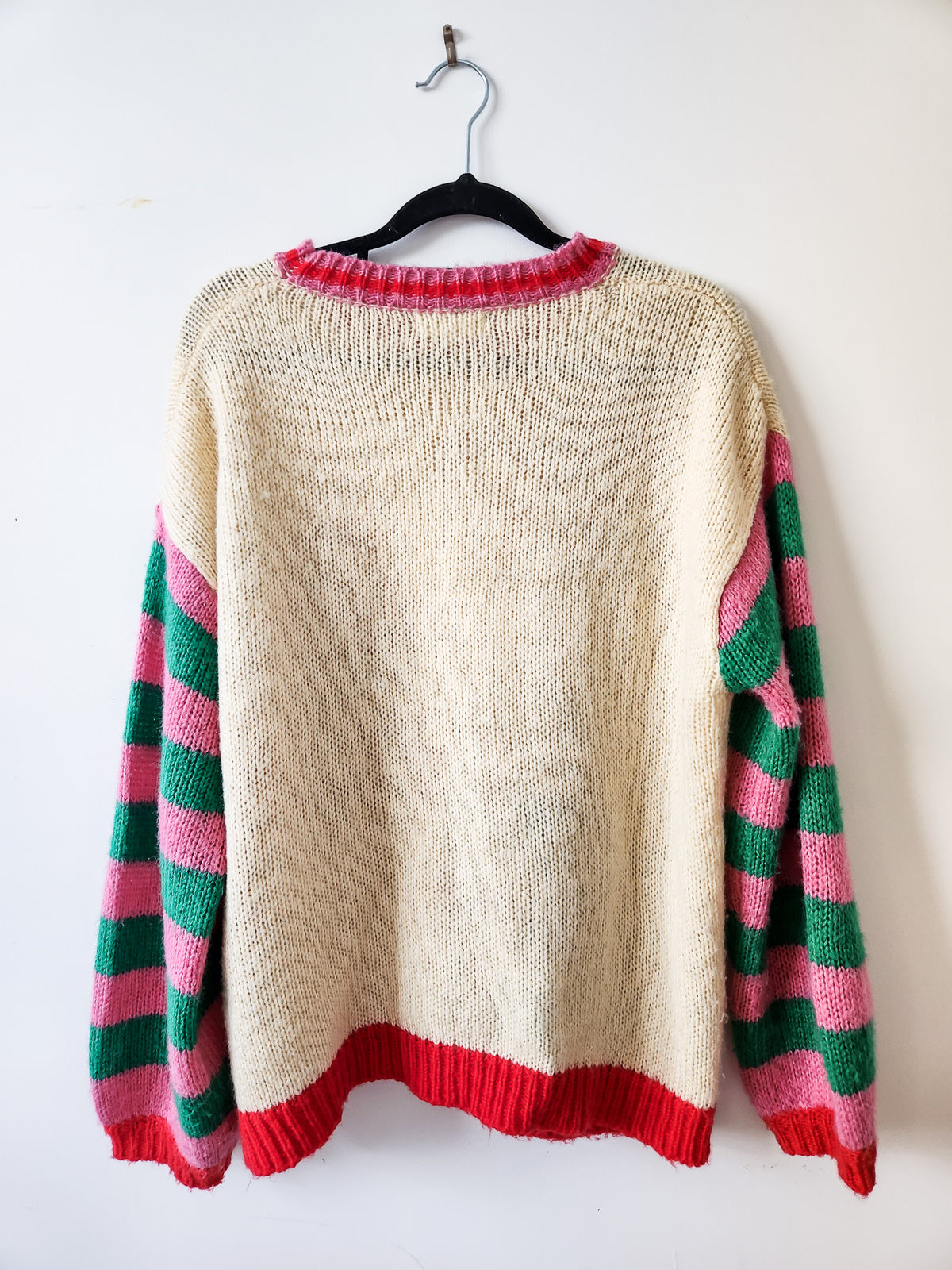 New U Cream Floral Knit S