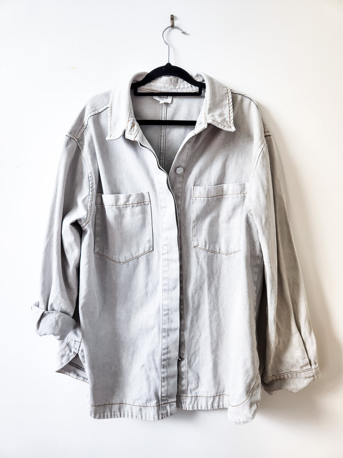 Seed Grey Denim Shacket XL