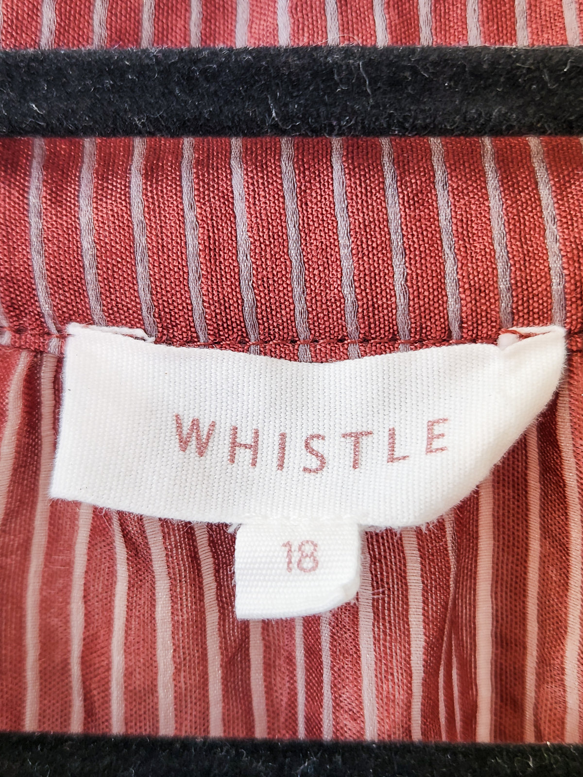 Whistle Burgundy White Striped Blouse XXL