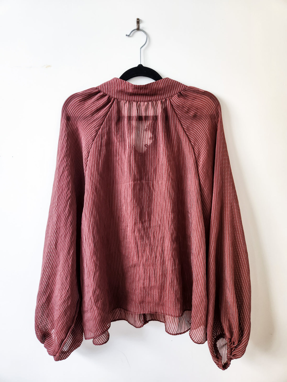 Whistle Burgundy White Striped Blouse XXL