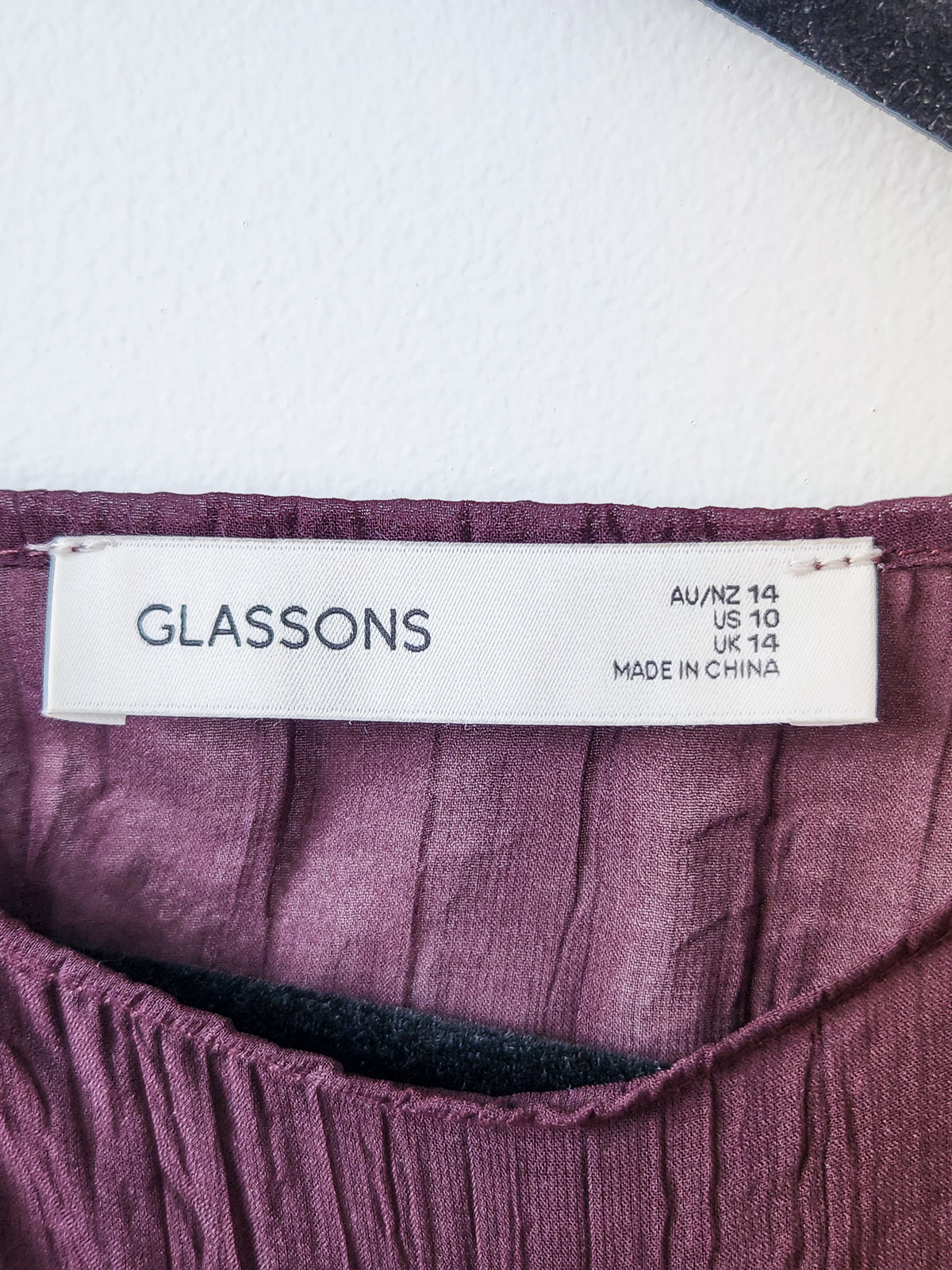 Glassons Plum Crinkle Top L