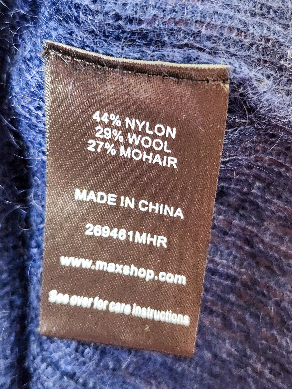 Max Cobalt Blue Mohair Knit L