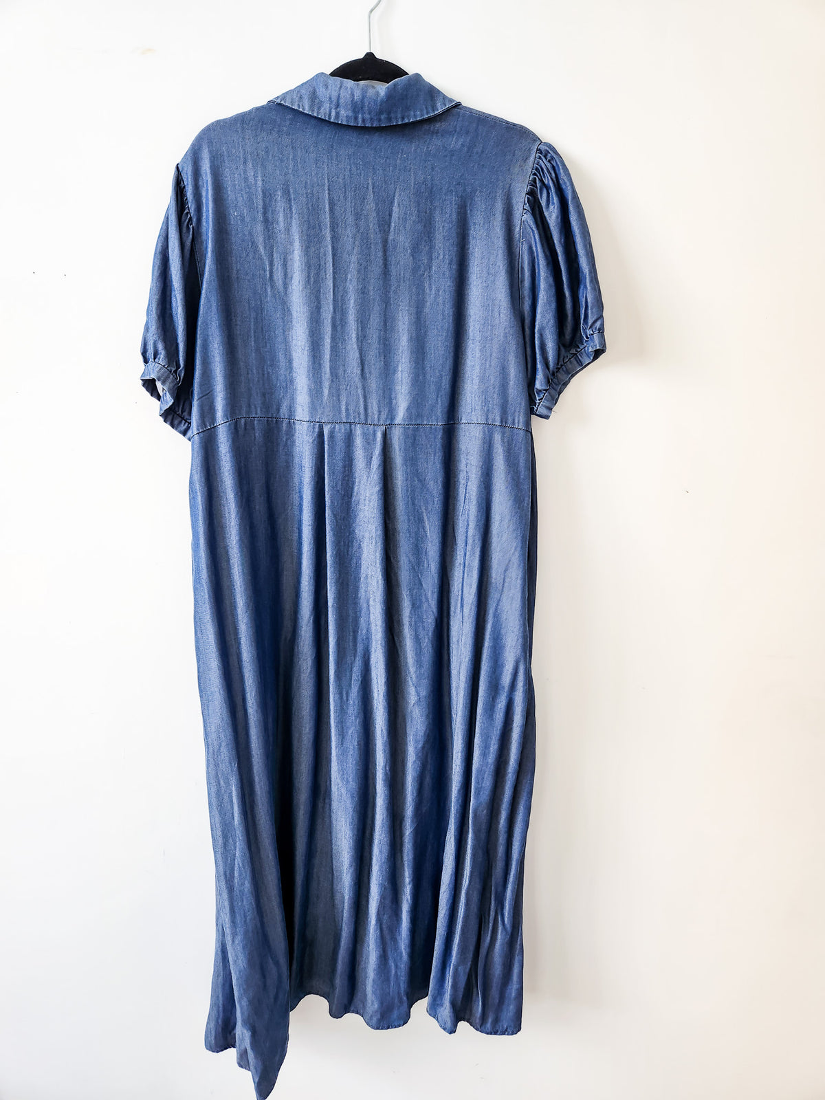 C.Reed Blue Tiered Shirt Dress M