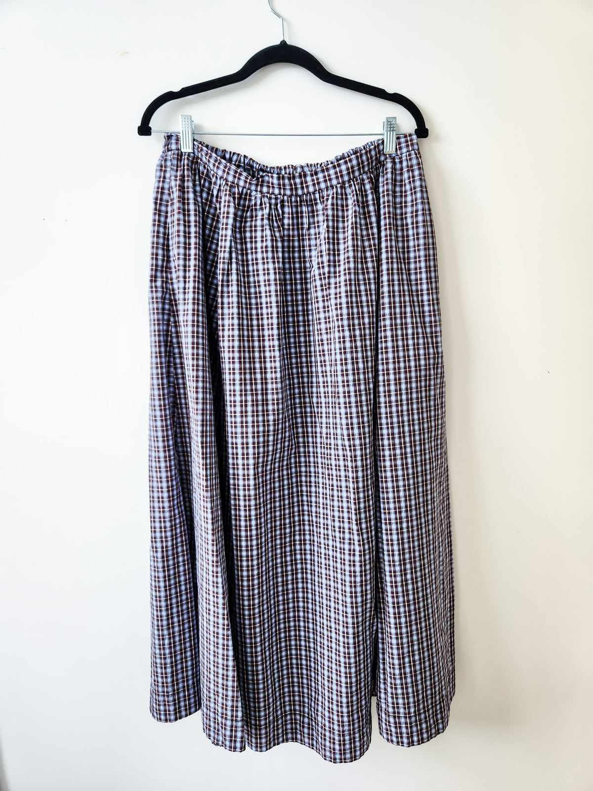 Glassons Brown Blue Plaid Maxi Skirt M