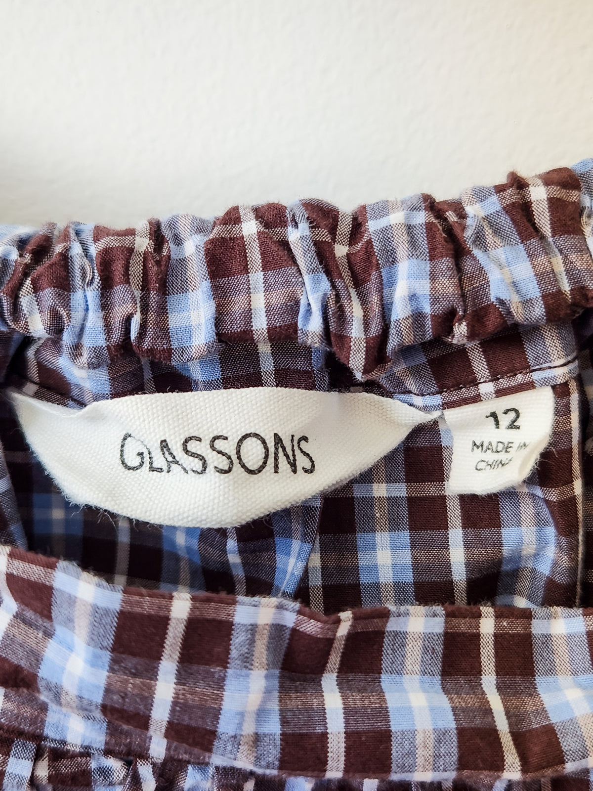 Glassons Brown Blue Plaid Maxi Skirt M
