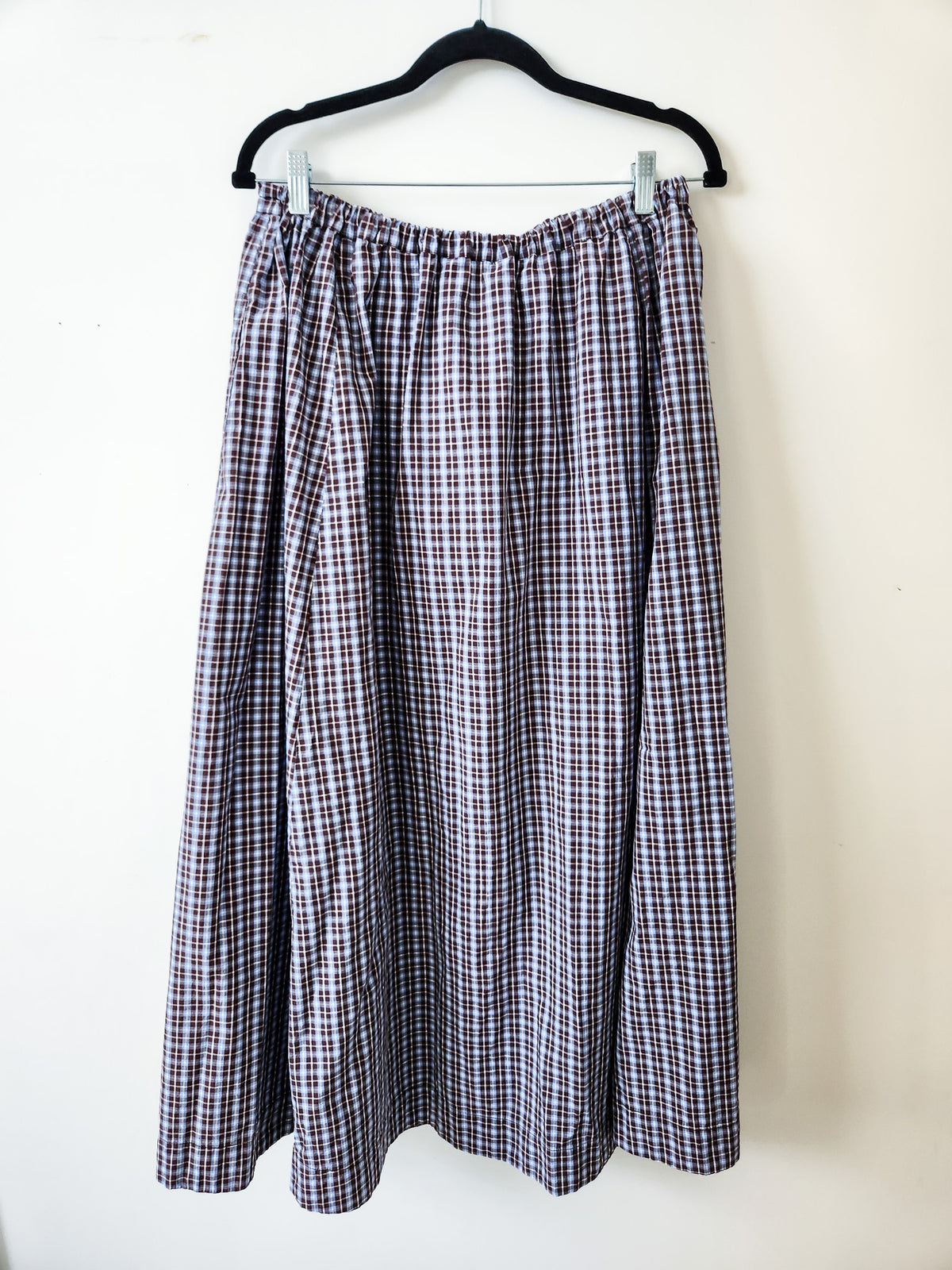 Glassons Brown Blue Plaid Maxi Skirt M