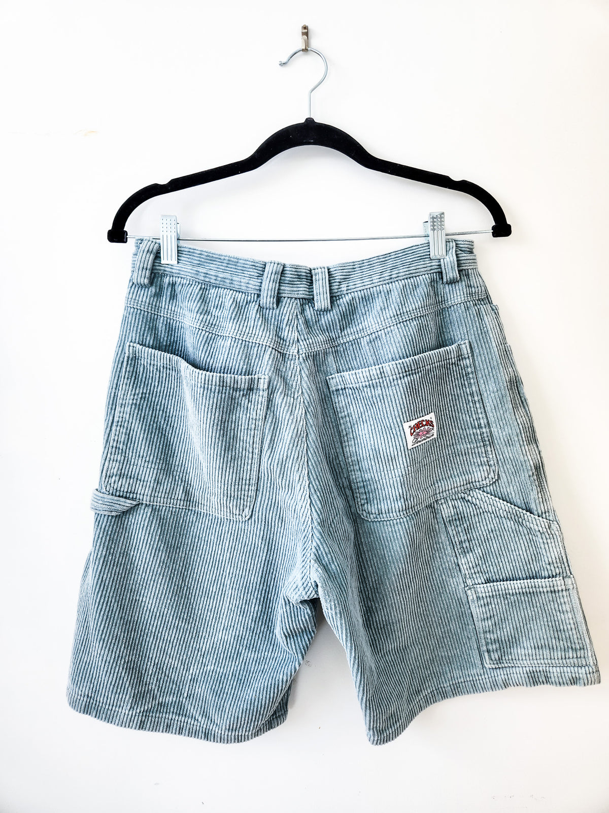 Checks Blue Corduroy Shorts S