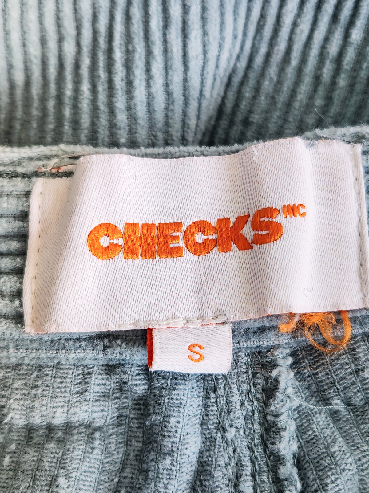 Checks Blue Corduroy Shorts S
