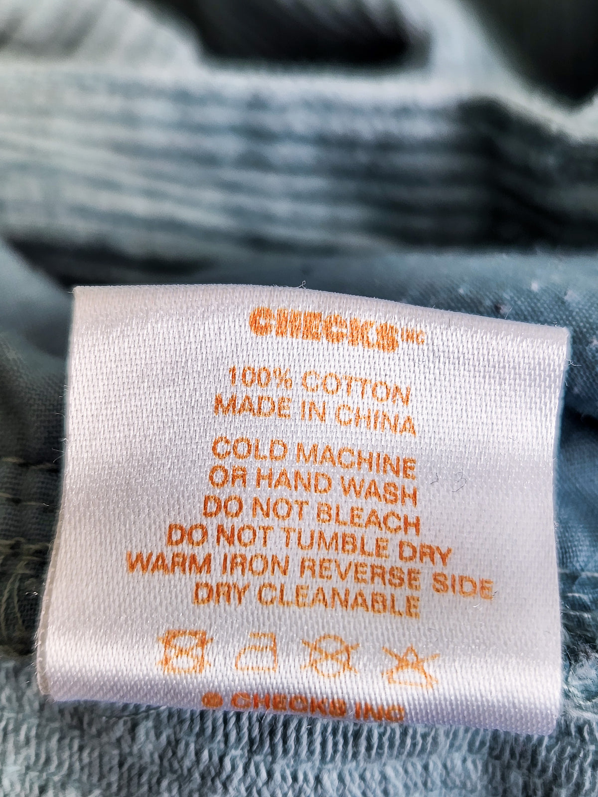 Checks Blue Corduroy Shorts S