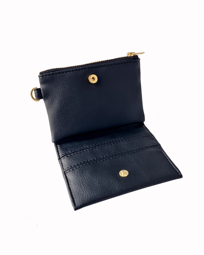 Velvet Heartbeat | Stevie Flip Wallet Black Pebble