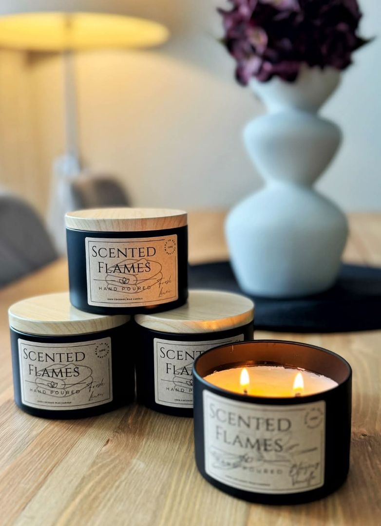 Scented Flames Candles - Fresh Linen