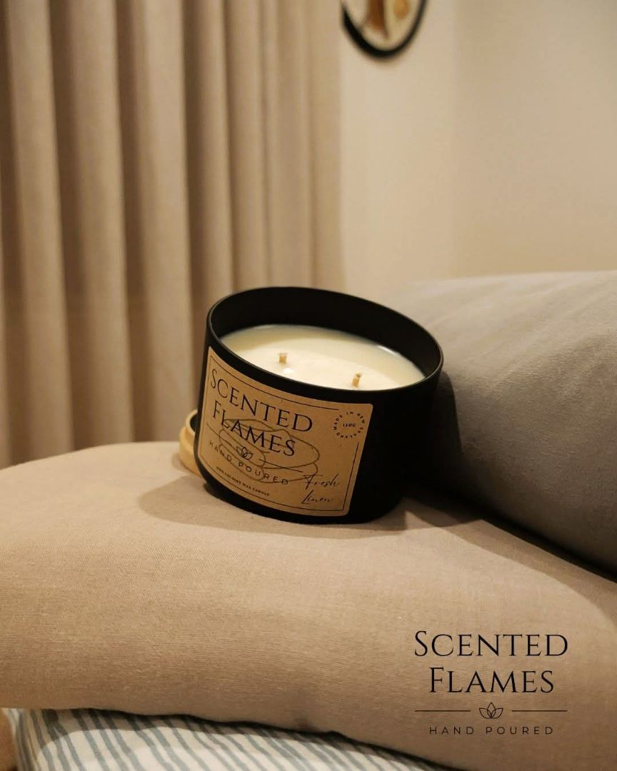 Scented Flames Candles - Fresh Linen