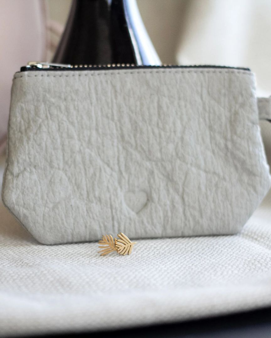 Velvet Heartbeat | Piñatex Mini Card Wallet, Marigold