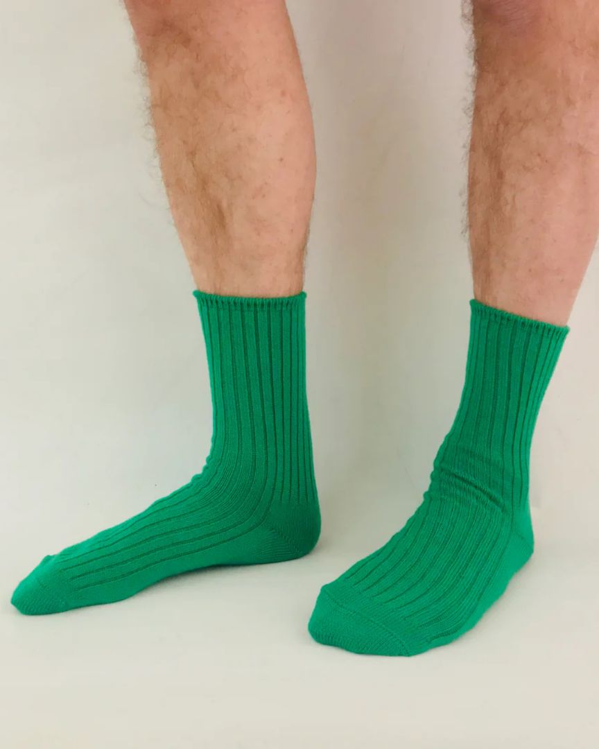 Sly & Co Merino Socks | Ribbed Green