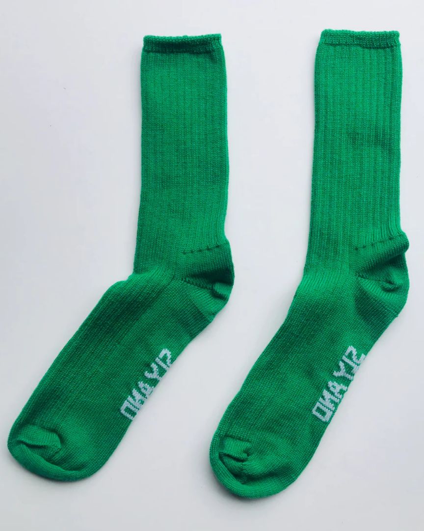 Sly & Co Merino Socks | Ribbed Green
