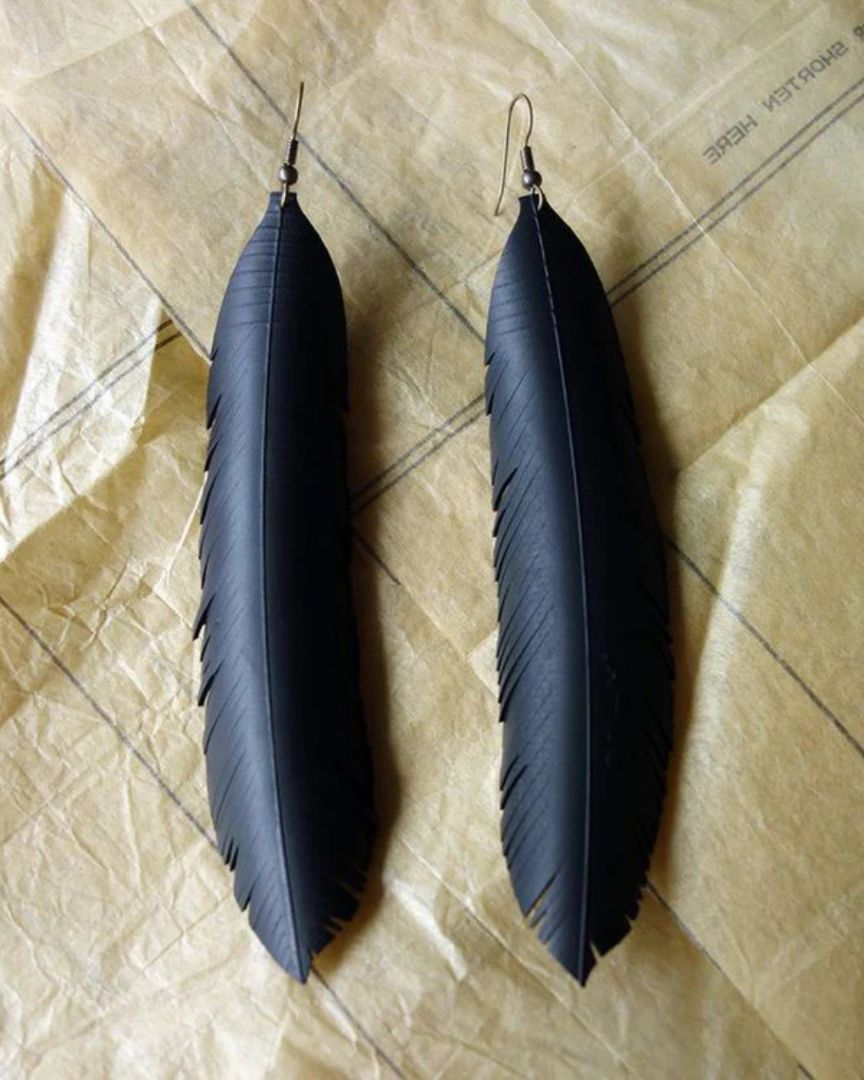 re:purpose Earrings | Feathers Medium