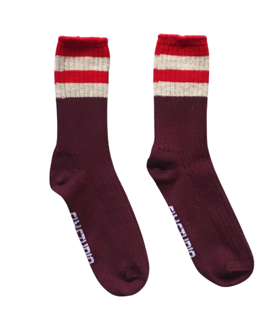 Sly & Co Merino Socks | Multi Colour Maroon