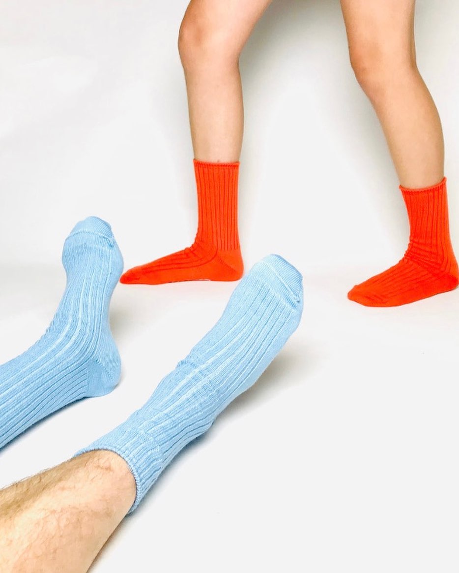 Sly Studio Socks Merino Ribbed Orange