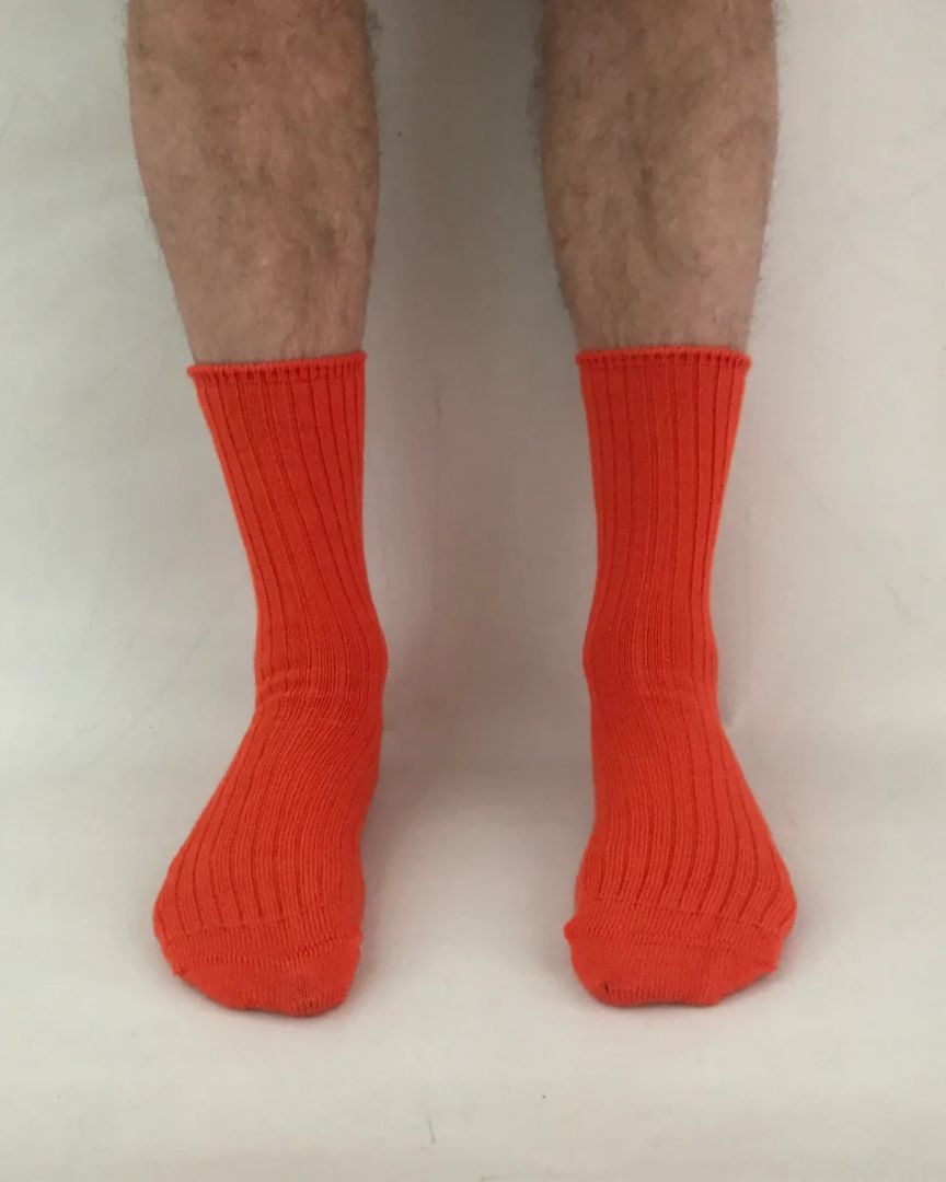 Sly & Co Merino Socks | Ribbed Orange