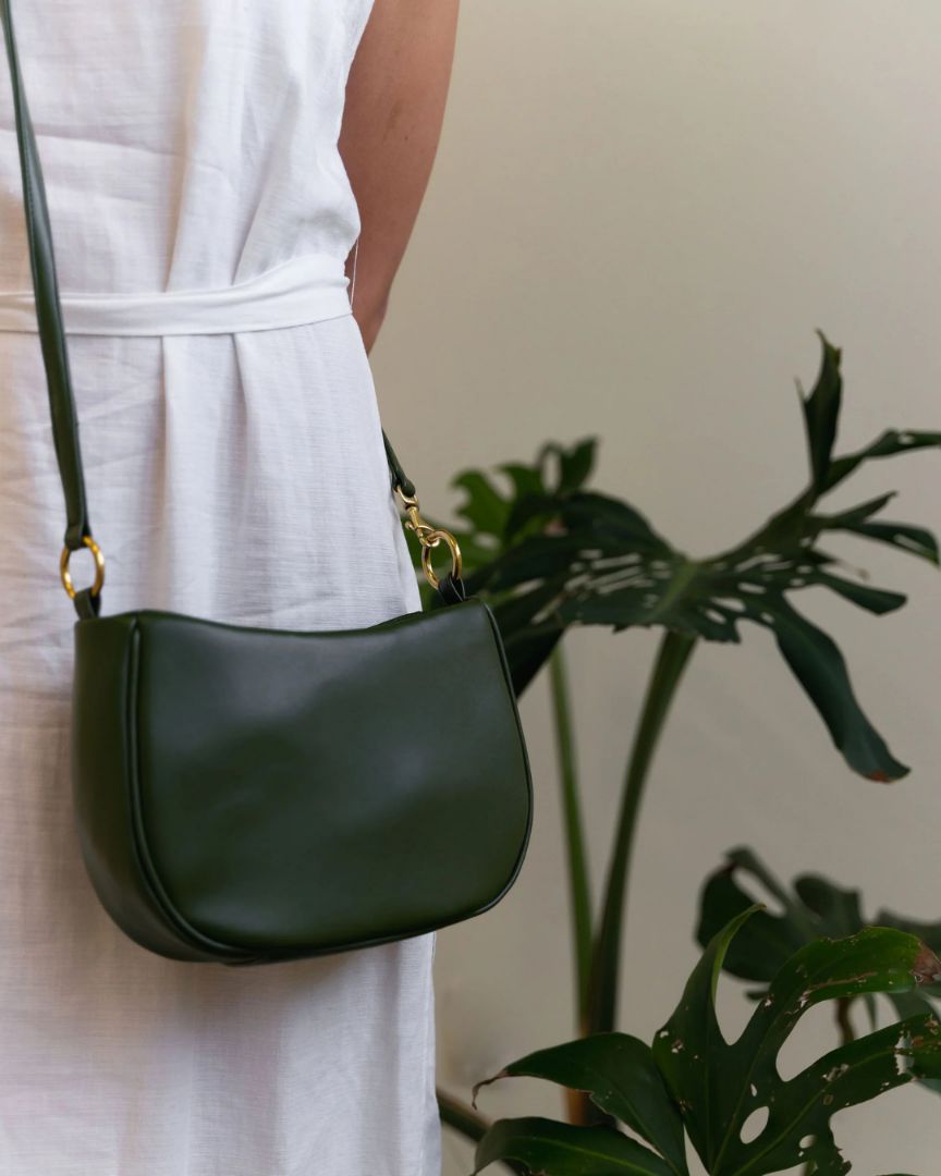 Mina - Cactus Leather Bag | Nopal Green