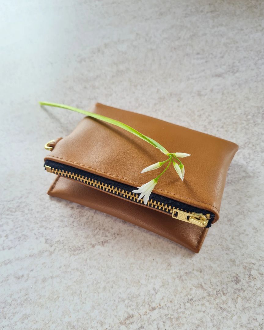 Stevie Zip Flip Wallet - Cactus | Caramel Tan